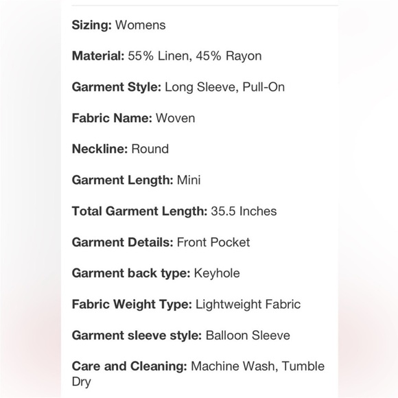 Women's Balloon Long Sleeve Mini
A-Line Dress - Universal Thread new - Picture 7 of 7